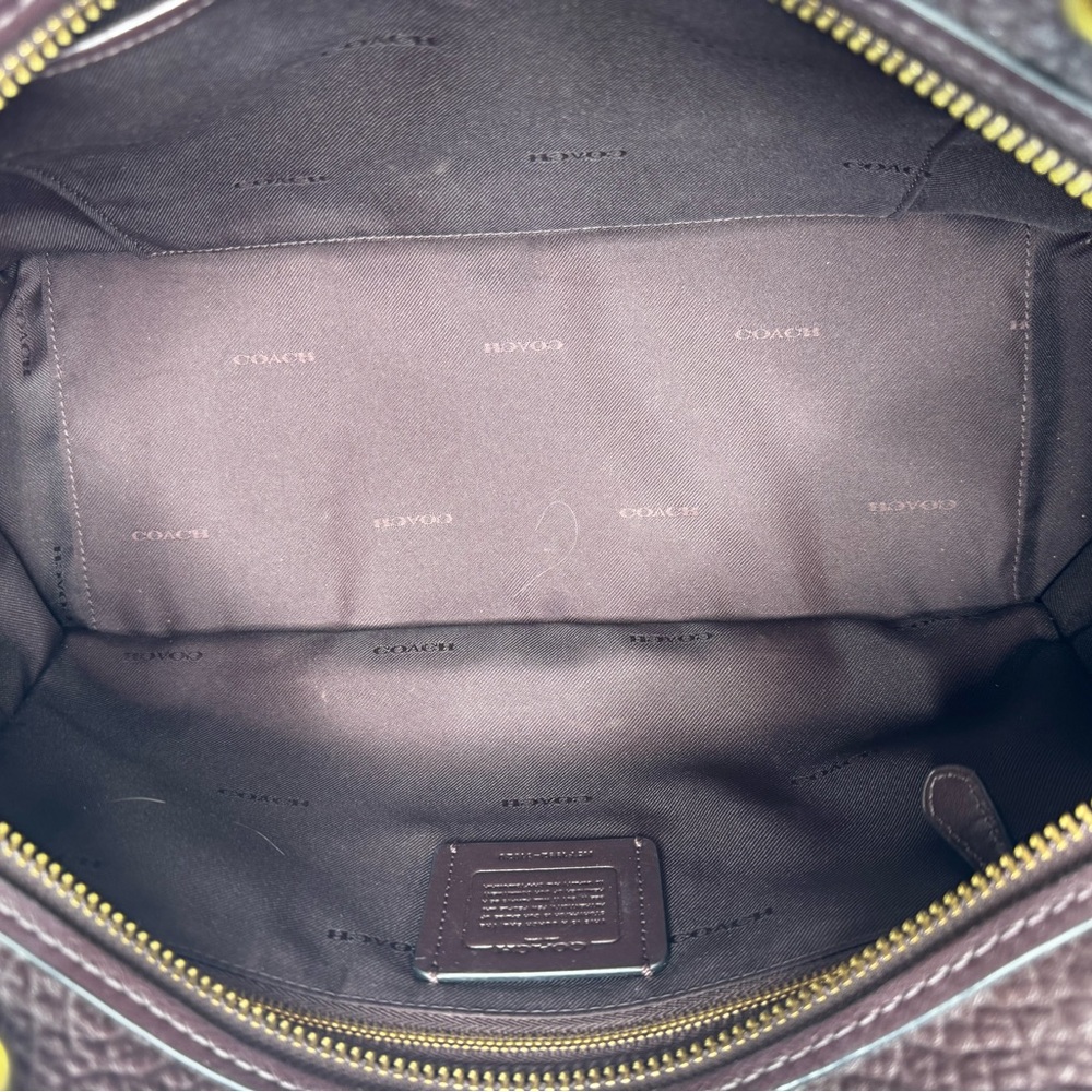 Coach Border Rivets Dreamer 36 Satchel in Oxblood Leather and Suede Bag - Picture 6 of 8